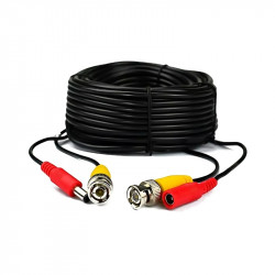 Кабел 18м CCTV комбиниран коаксиален RG59+BNC и 2x0.3 с конектори до 5MP - FOUTEC FT-BH20-2