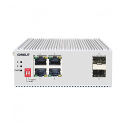 PoE мрежов суич, 4 порта + 2 SFP, гигабитов, DIN монтаж - Comelit IPSWP06N02A