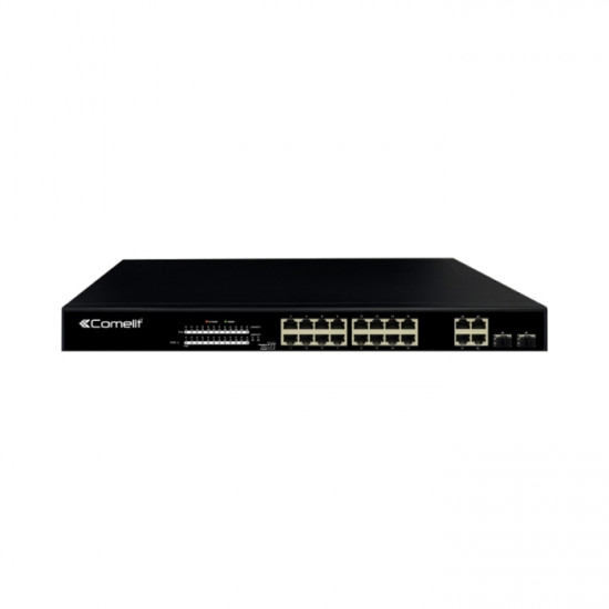 PoE мрежов суич, 16 порта + 4 uplink + 2 SFP, гигабитов - Comelit IPSWP22N01A